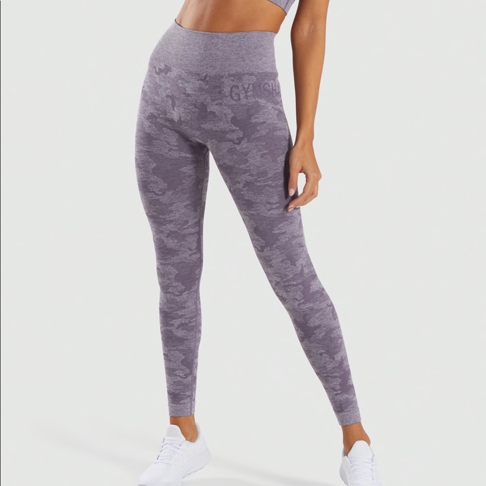 Gymshark Camo seamless legginings in lavender grey